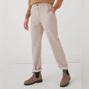 Pact Women's Cream Corduroy Pants